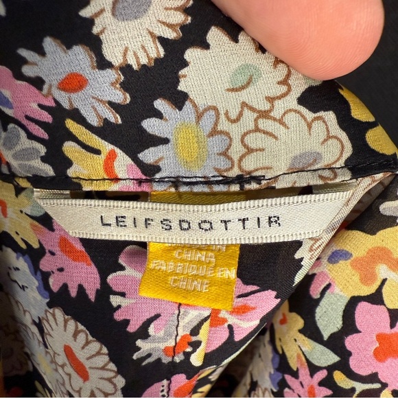 Anthropologie Leifsdottir Multicolor Floral Print Puff Sleeve Blouse, Size 2 - Picture 6 of 9